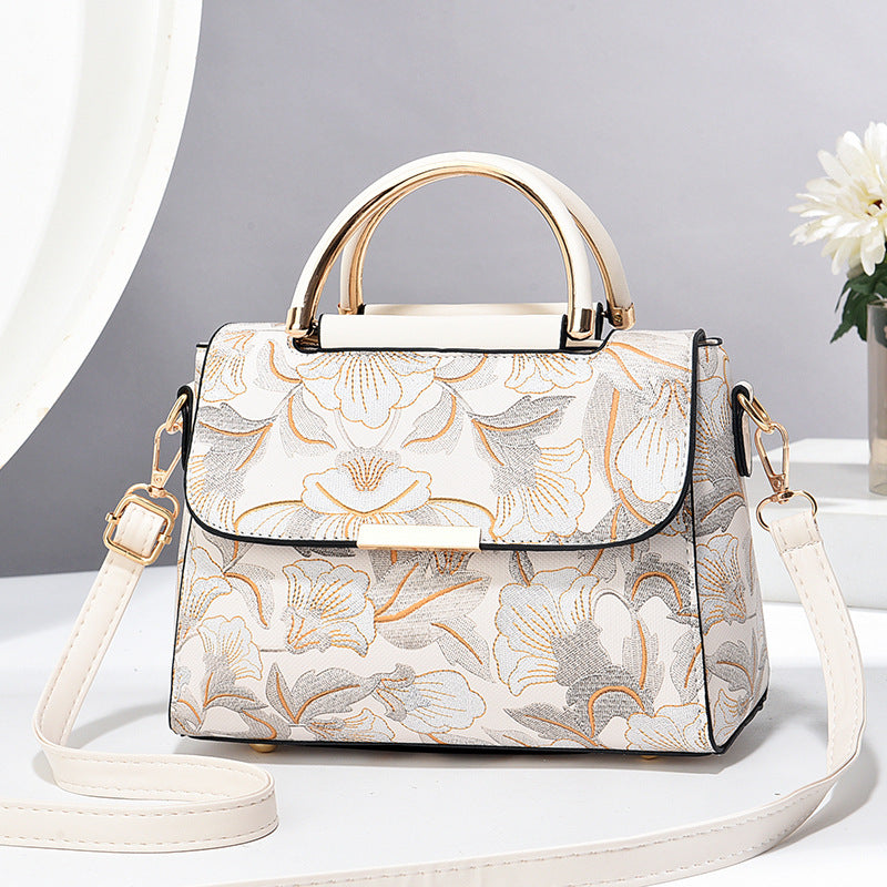 Trendy Women's Shoulder Bag – Chinese-Inspired Print