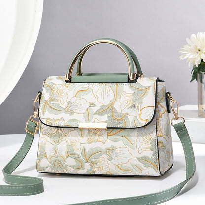 Trendy Women's Shoulder Bag – Chinese-Inspired Print