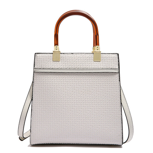 Chic Women's Fashion Handbag – Stone Pattern Elegance